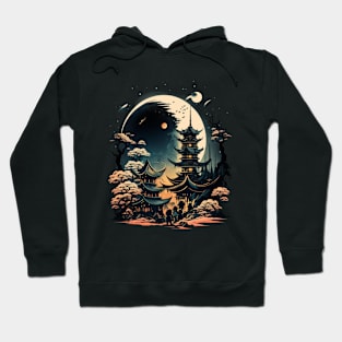 Japanese Temple Tokyo  Asian Inspired Retro Japan Hoodie